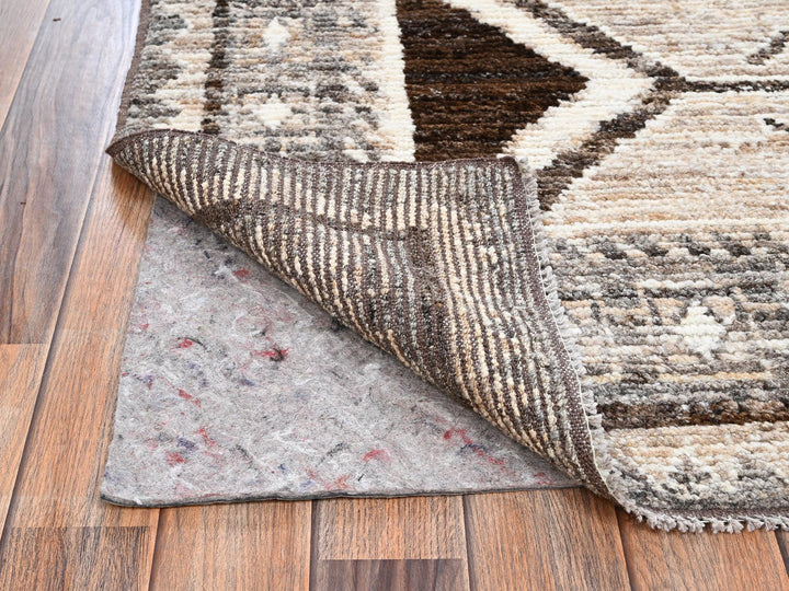 5'2" x 7'1" New Hand Knotted Brown Wool Rectangle Oriental Rug - MOA1022517