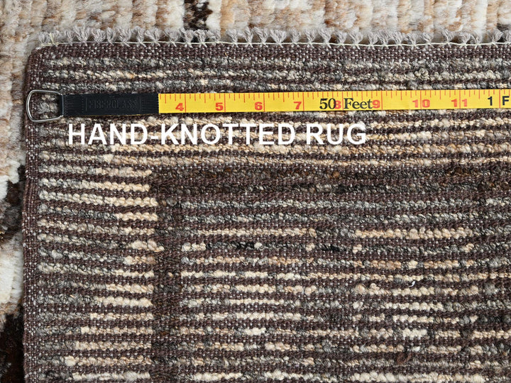 5'2" x 7'1" New Hand Knotted Brown Wool Rectangle Oriental Rug - MOA1022517