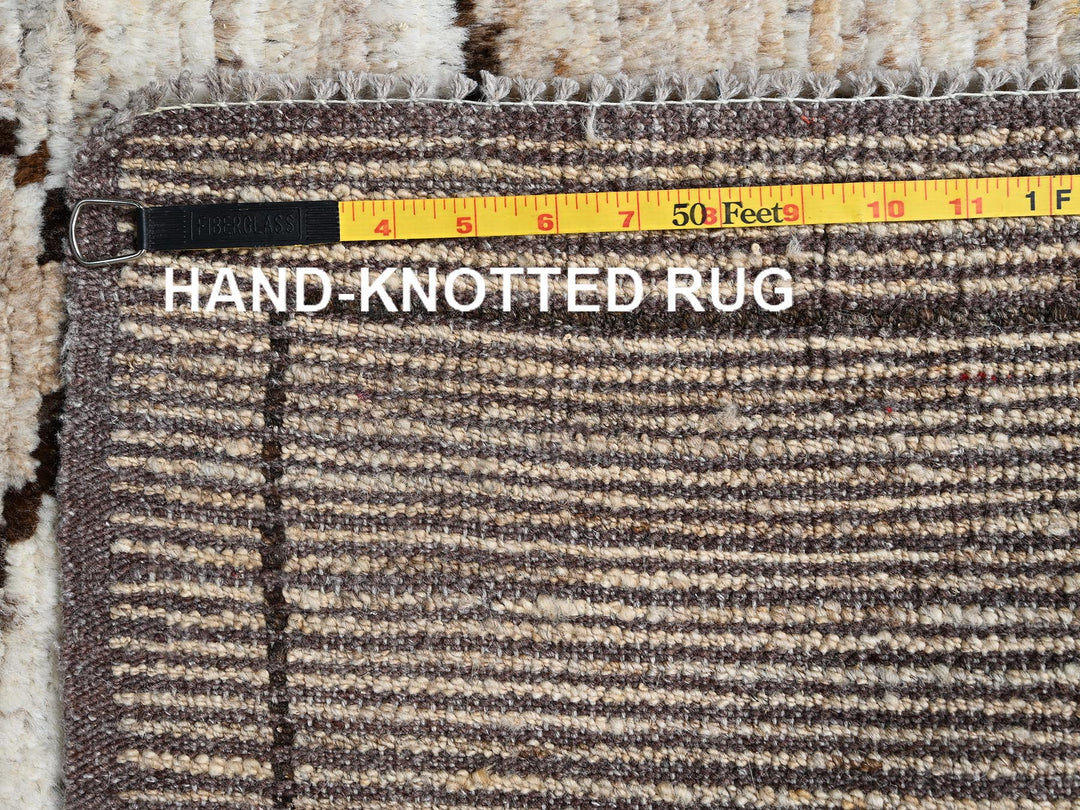 5'2" x 7'0" New Hand Knotted Brown Wool Rectangle Oriental Rug - MOA1022518