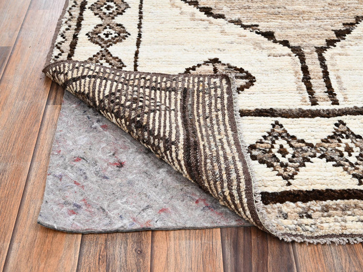 5'3" x 7'2" New Hand Knotted Ivory Wool Rectangle Oriental Rug - MOA1022519