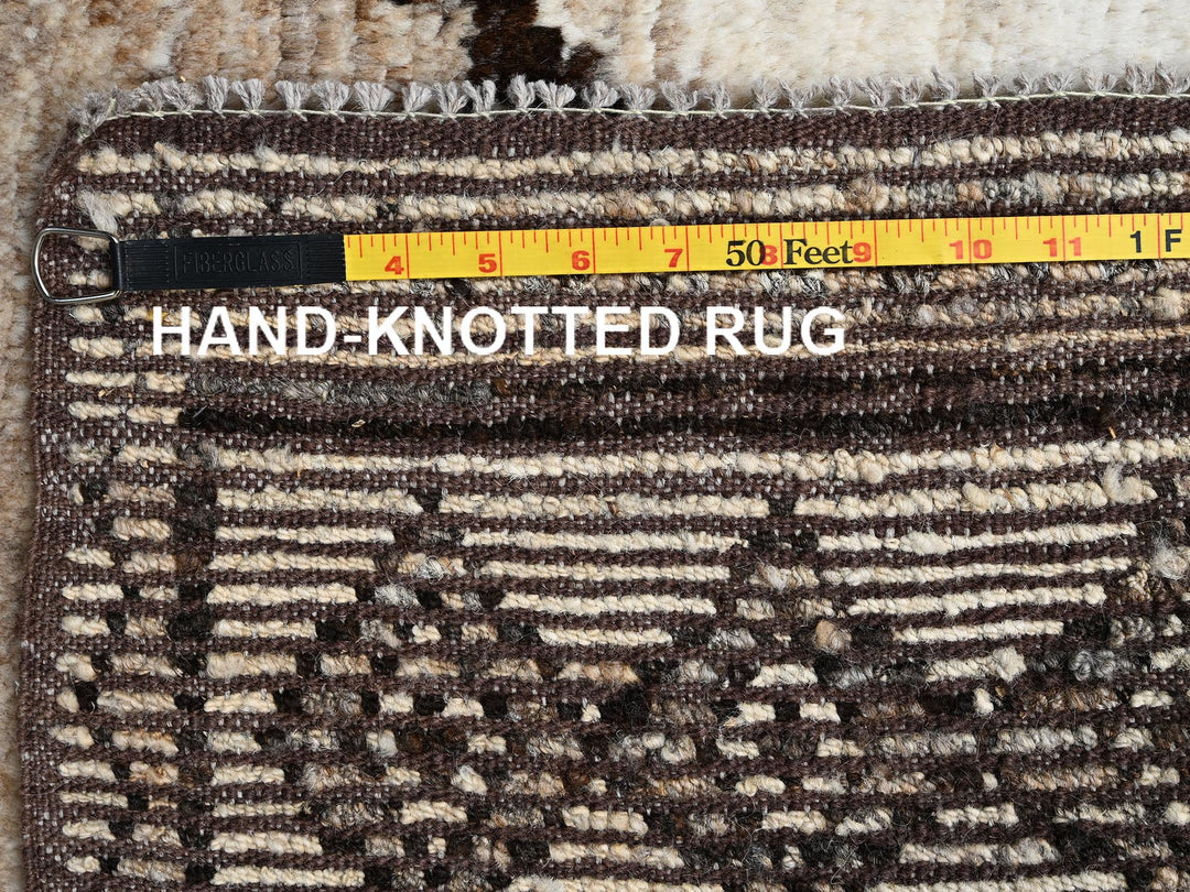 5'3" x 7'2" New Hand Knotted Ivory Wool Rectangle Oriental Rug - MOA1022519