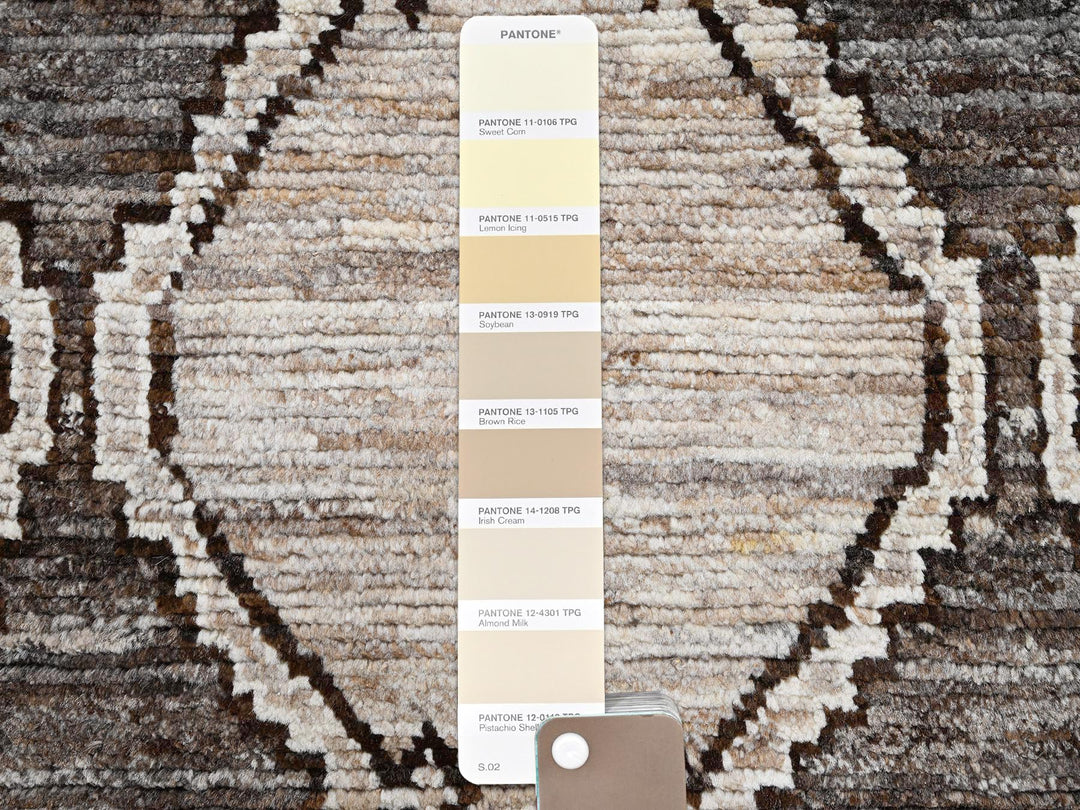5'3" x 7'1" New Hand Knotted Brown Wool Rectangle Oriental Rug - MOA1022521