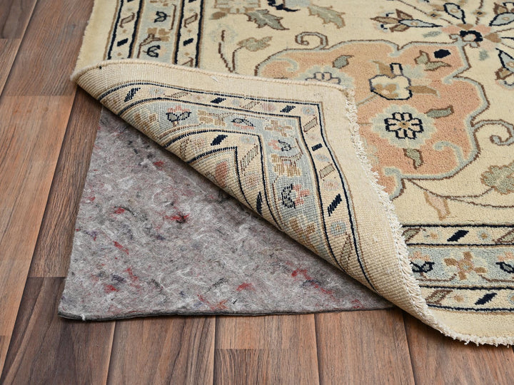 11'11" x 17'5" New Hand Knotted Ivory Wool Rectangle Oriental Rug - MOA1022528