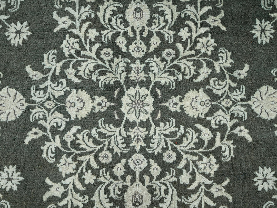 9'8" x 14'2" Vintage Hand Knotted Green Wool Rectangle Oriental Rug - MOA1022529