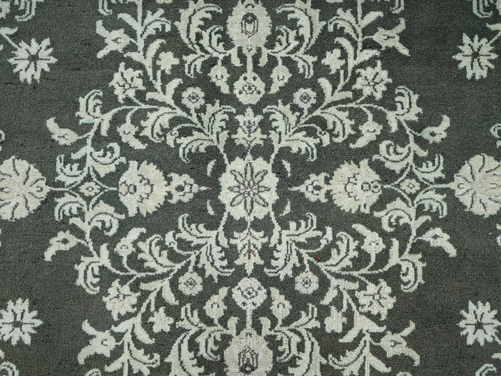 9'8" x 14'2" Vintage Hand Knotted Green Wool Rectangle Oriental Rug - MOA1022529
