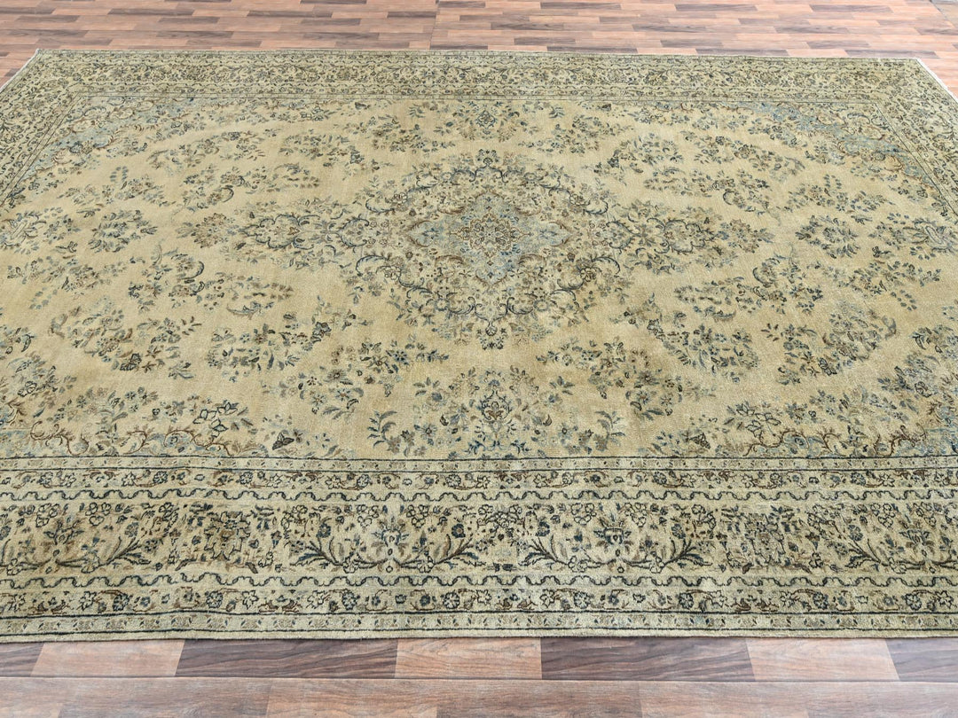 10'0" x 18'5" Vintage Hand Knotted Brown Wool Rectangle Oriental Rug - MOA1022531