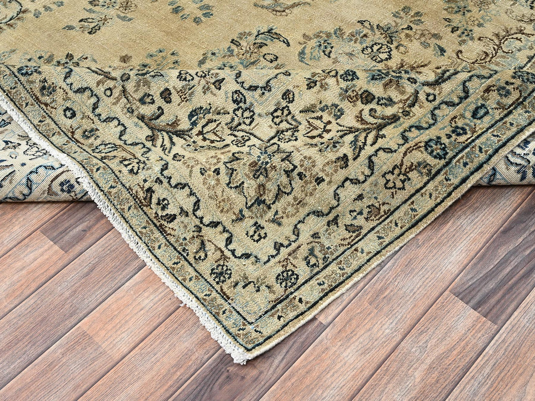 10'0" x 18'5" Vintage Hand Knotted Brown Wool Rectangle Oriental Rug - MOA1022531