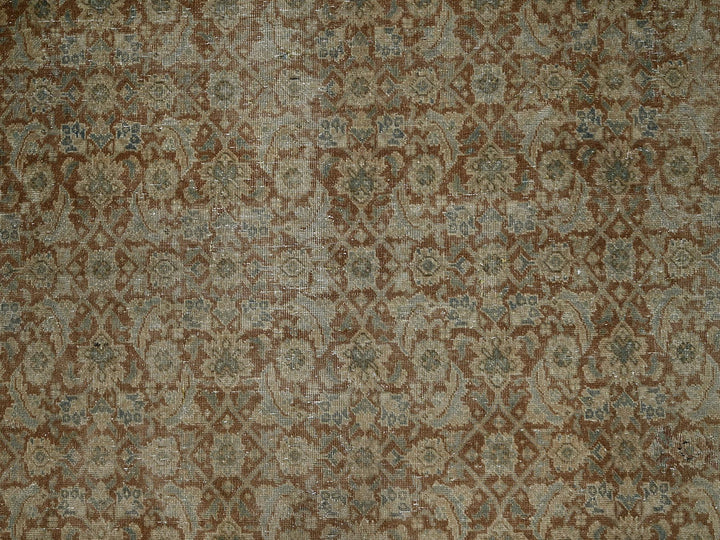 9'9" x 12'9" Vintage Hand Knotted Brown Wool Rectangle Oriental Rug - MOA1022534