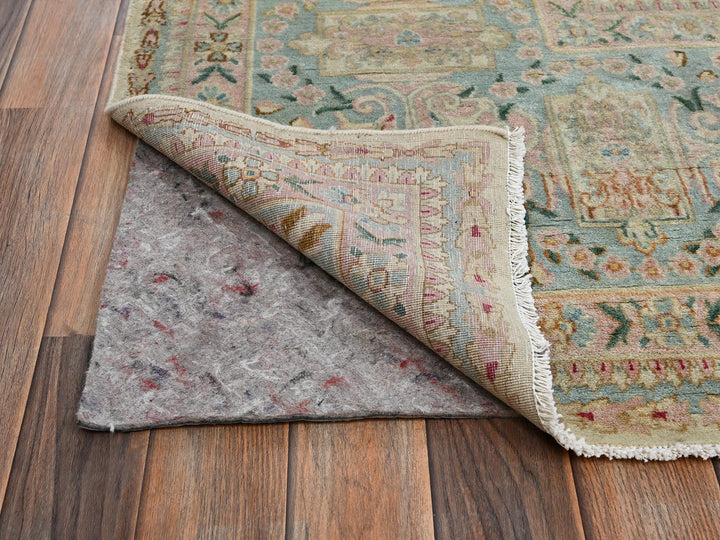 9'3" x 11'9" Vintage Hand Knotted Ivory Wool Rectangle Oriental Rug - MOA1022535