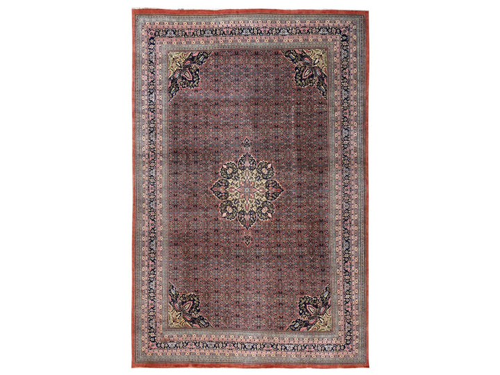 11'9" x 18'0" Vintage Hand Knotted Brown Wool Rectangle Oriental Rug - MOA1022536