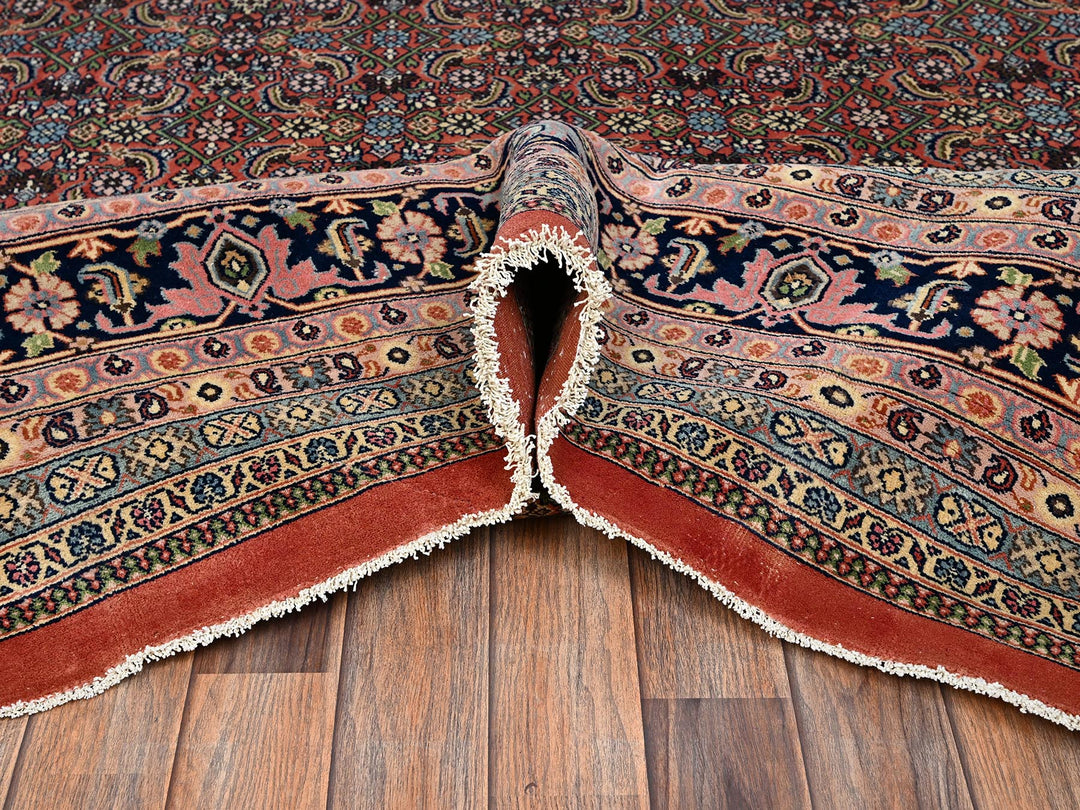 11'9" x 18'0" Vintage Hand Knotted Brown Wool Rectangle Oriental Rug - MOA1022536