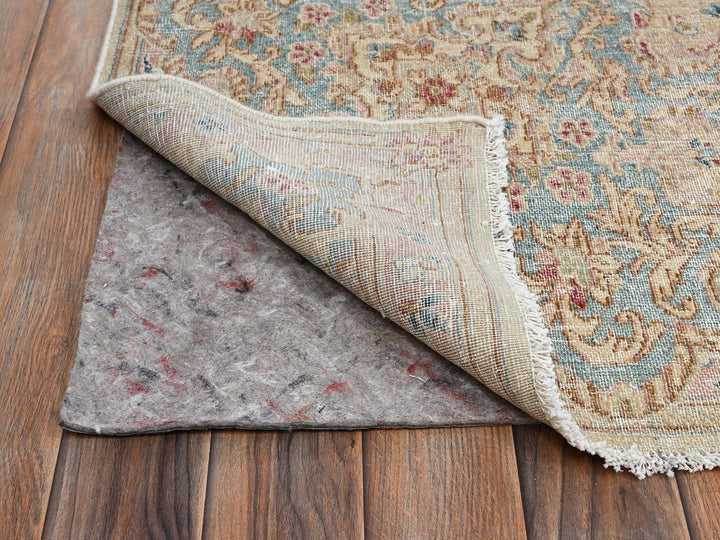8'7" x 11'10" Vintage Hand Knotted Ivory Wool Rectangle Oriental Rug - MOA1022539