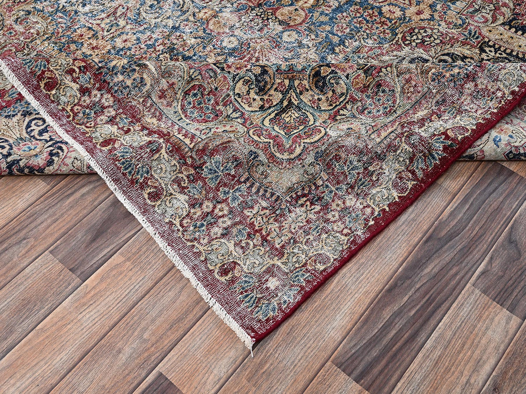 9'9" x 15'3" Vintage Hand Knotted Red Wool Rectangle Oriental Rug - MOA1022542