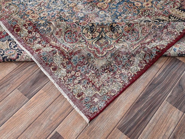 9'9" x 15'3" Vintage Hand Knotted Red Wool Rectangle Oriental Rug - MOA1022542