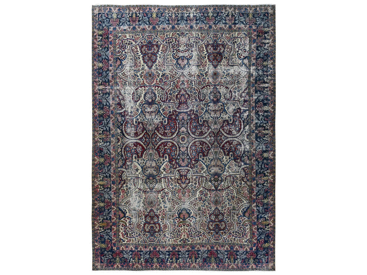 11'8" x 17'0" Vintage Hand Knotted Ivory Wool Rectangle Oriental Rug - MOA1022543