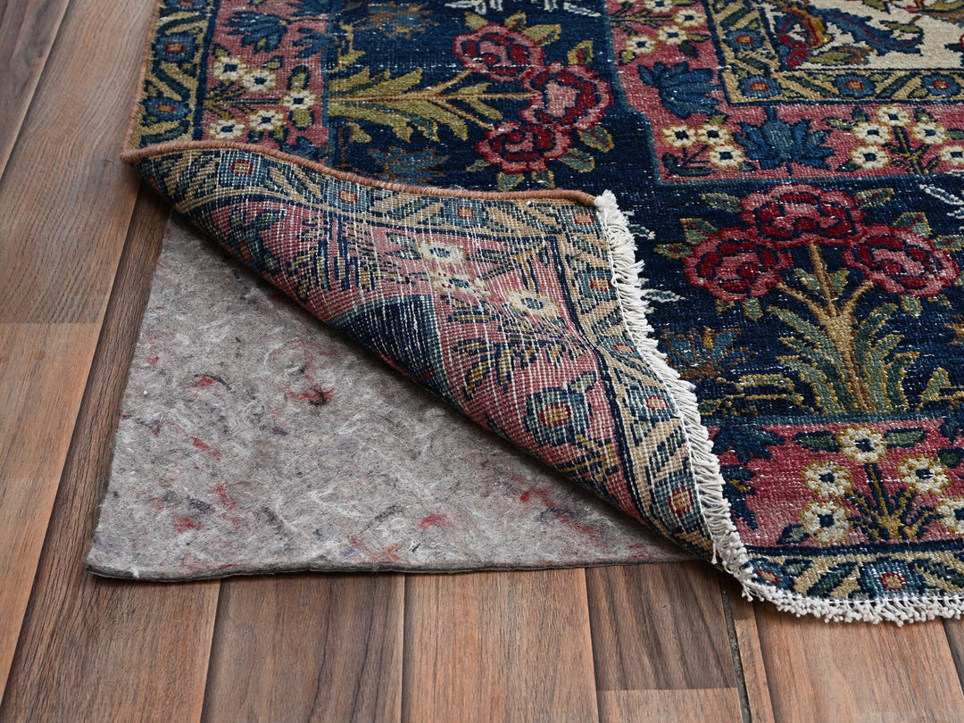 11'8" x 17'0" Vintage Hand Knotted Ivory Wool Rectangle Oriental Rug - MOA1022543