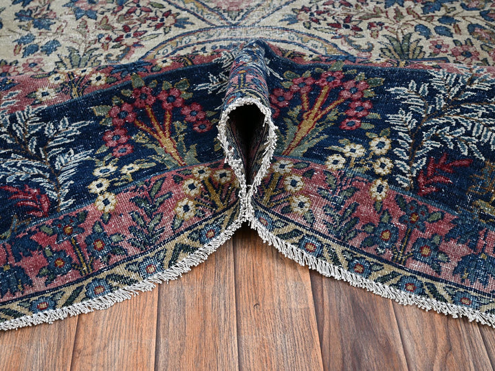 11'8" x 17'0" Vintage Hand Knotted Ivory Wool Rectangle Oriental Rug - MOA1022543