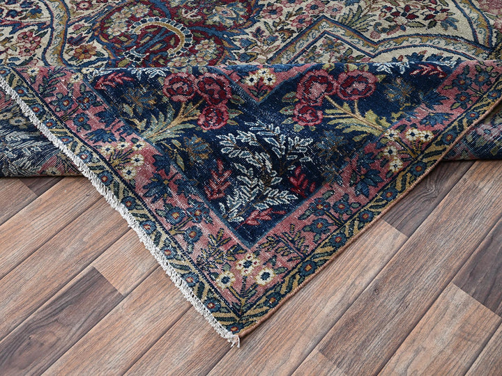 11'8" x 17'0" Vintage Hand Knotted Ivory Wool Rectangle Oriental Rug - MOA1022543