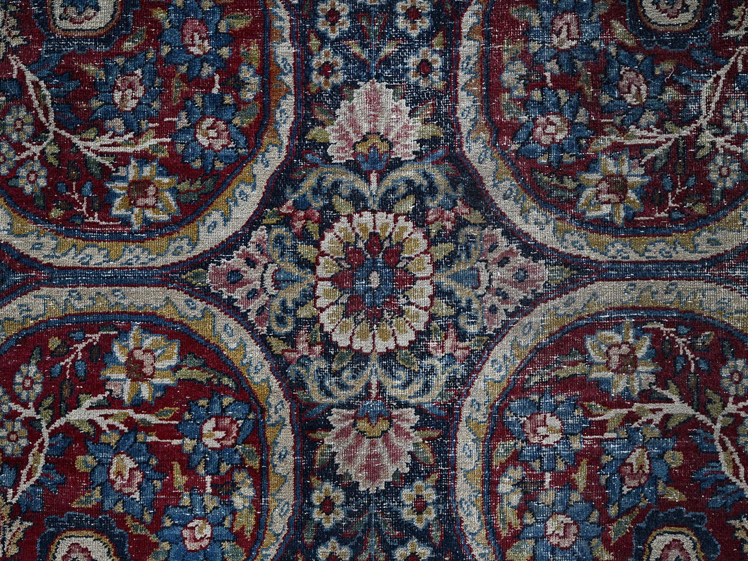 11'8" x 17'0" Vintage Hand Knotted Ivory Wool Rectangle Oriental Rug - MOA1022543