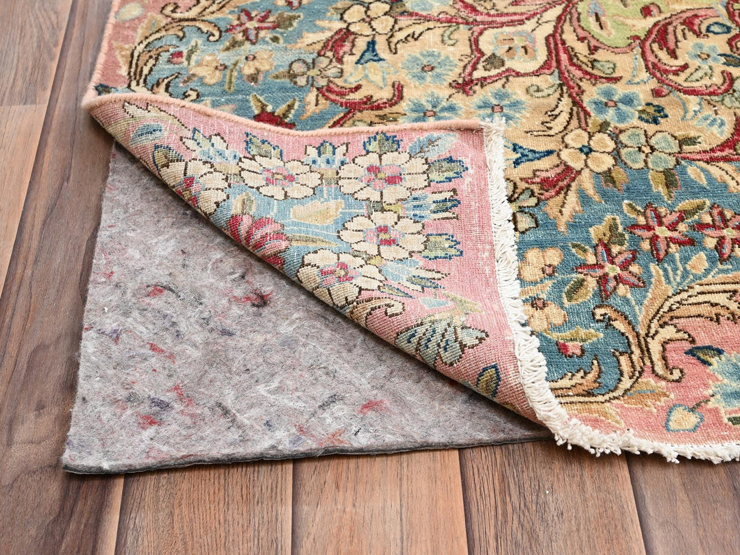 12'4" x 18'4" Vintage Hand Knotted Pink Wool Rectangle Oriental Rug - MOA1022544