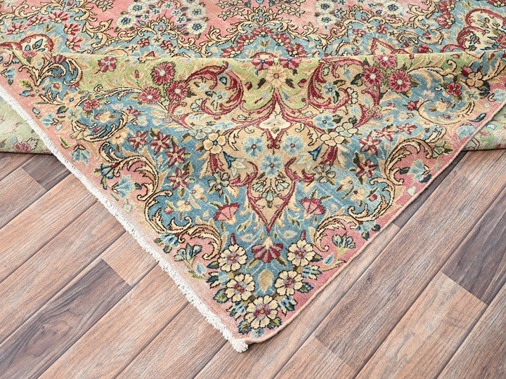 12'4" x 18'4" Vintage Hand Knotted Pink Wool Rectangle Oriental Rug - MOA1022544