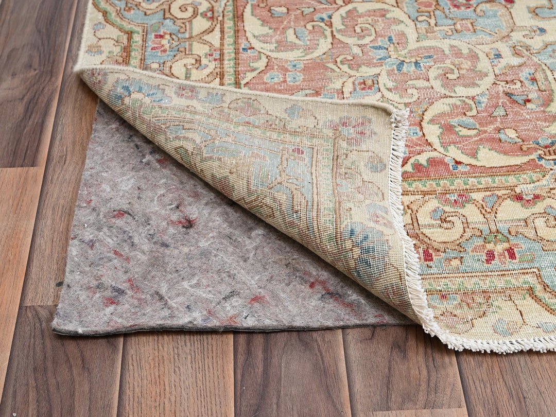 11'8" x 19'5" Vintage Hand Knotted Ivory Wool Rectangle Oriental Rug - MOA1022545