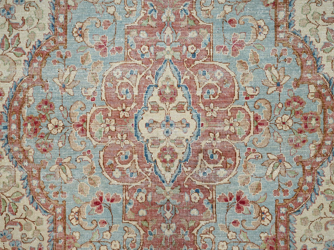 11'8" x 19'5" Vintage Hand Knotted Ivory Wool Rectangle Oriental Rug - MOA1022545