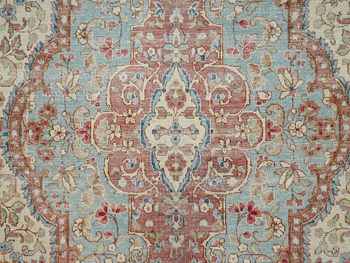 11'8" x 19'5" Vintage Hand Knotted Ivory Wool Rectangle Oriental Rug - MOA1022545