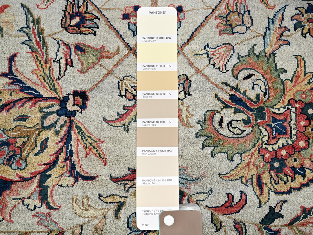 12'0" x 18'4" New Hand Knotted Ivory Wool Rectangle Oriental Rug - MOA1022546
