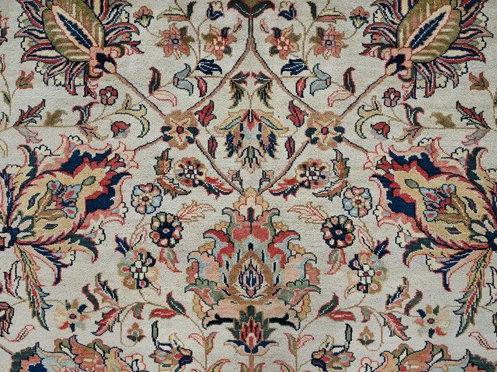 12'0" x 18'4" New Hand Knotted Ivory Wool Rectangle Oriental Rug - MOA1022546