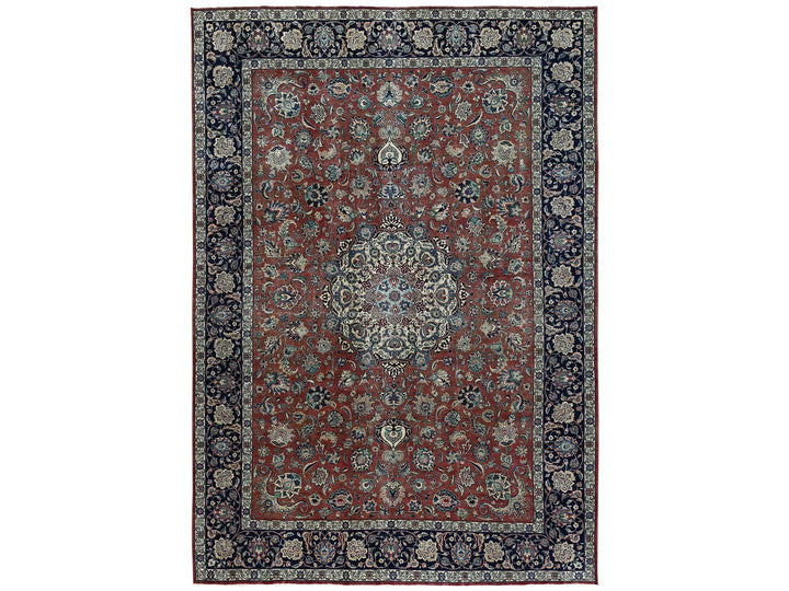10'10" x 15'4" Vintage Hand Knotted Brown Wool Rectangle Oriental Rug - MOA1022547