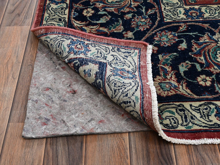 10'10" x 15'4" Vintage Hand Knotted Brown Wool Rectangle Oriental Rug - MOA1022547