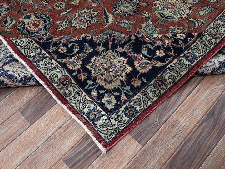 10'10" x 15'4" Vintage Hand Knotted Brown Wool Rectangle Oriental Rug - MOA1022547
