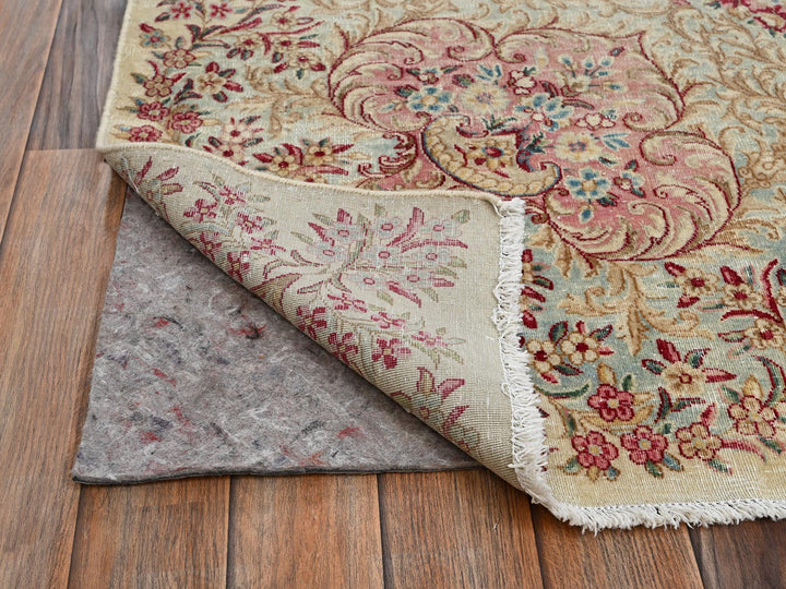 8'5" x 14'5" Vintage Hand Knotted Ivory Wool Rectangle Oriental Rug - MOA1022548