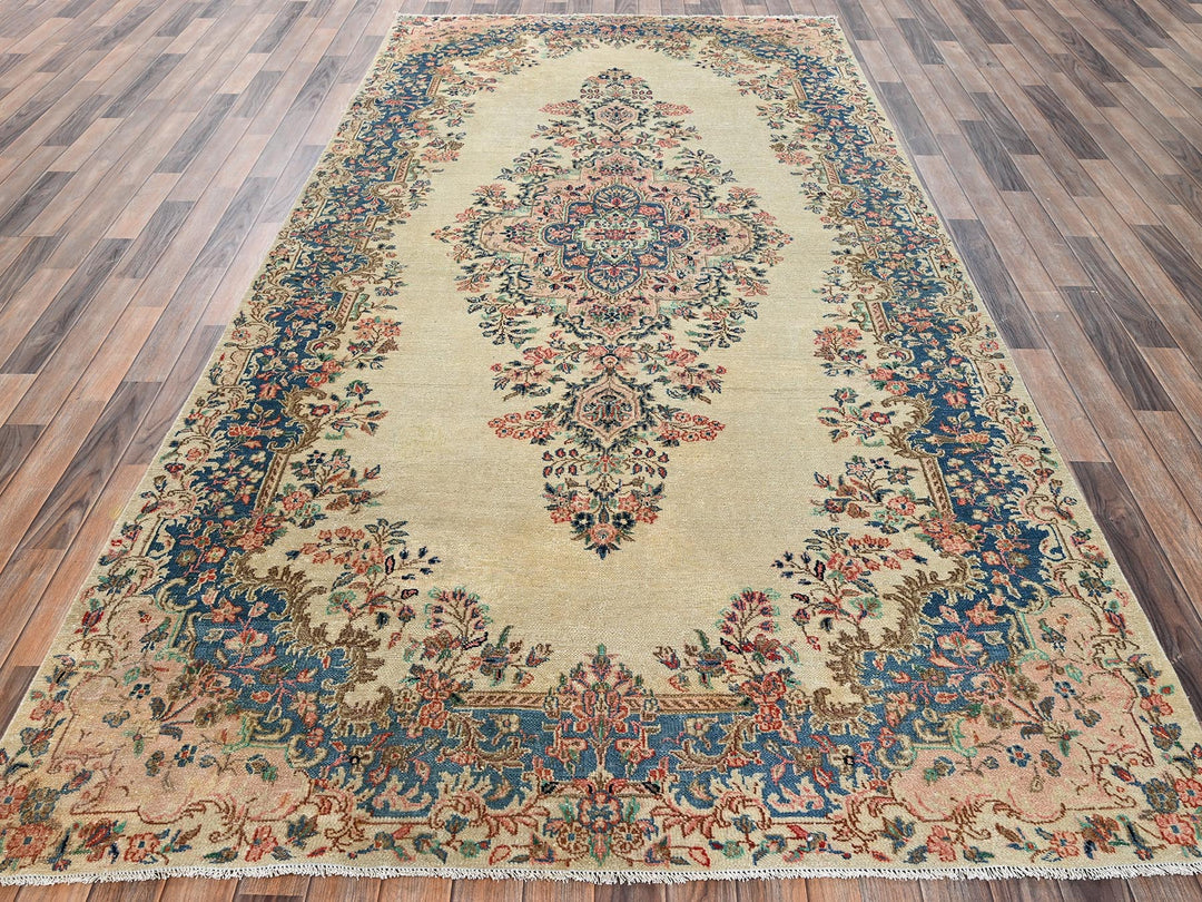5'11" x 11'5" Vintage Hand Knotted Ivory Wool Runner Oriental Rug - MOA1022551