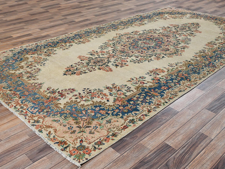 5'11" x 11'5" Vintage Hand Knotted Ivory Wool Runner Oriental Rug - MOA1022551