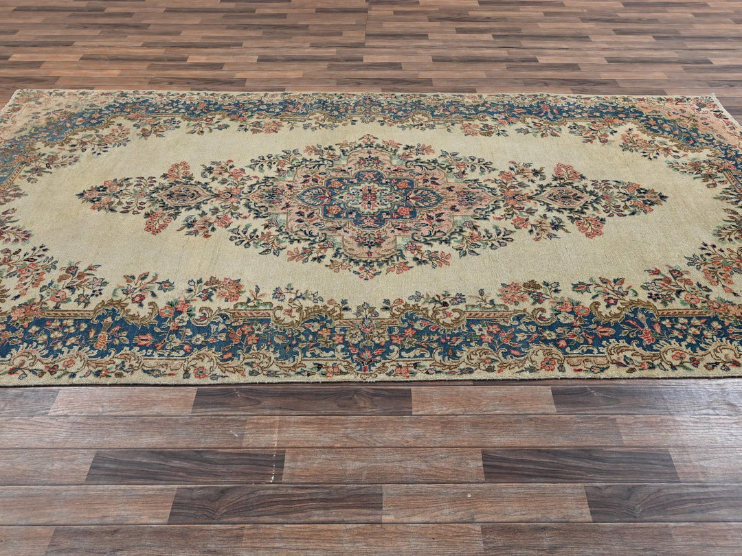 5'11" x 11'5" Vintage Hand Knotted Ivory Wool Runner Oriental Rug - MOA1022551