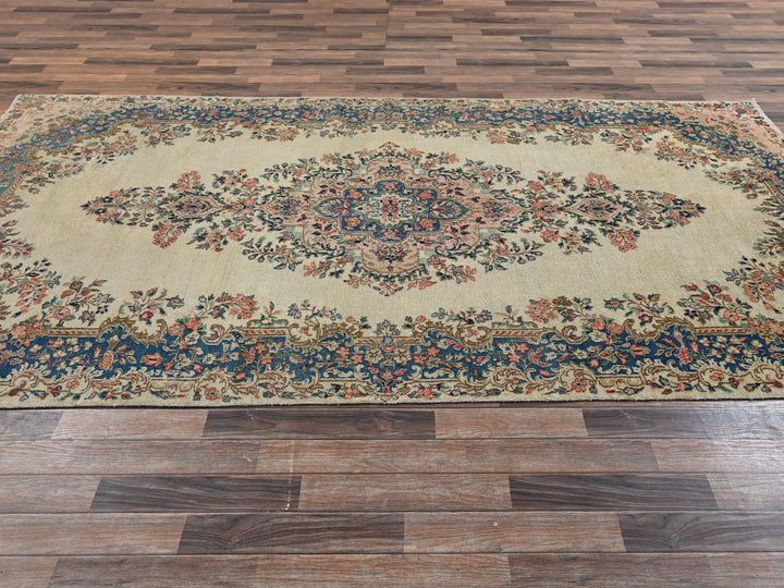 5'11" x 11'5" Vintage Hand Knotted Ivory Wool Runner Oriental Rug - MOA1022551