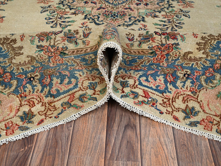 5'11" x 11'5" Vintage Hand Knotted Ivory Wool Runner Oriental Rug - MOA1022551