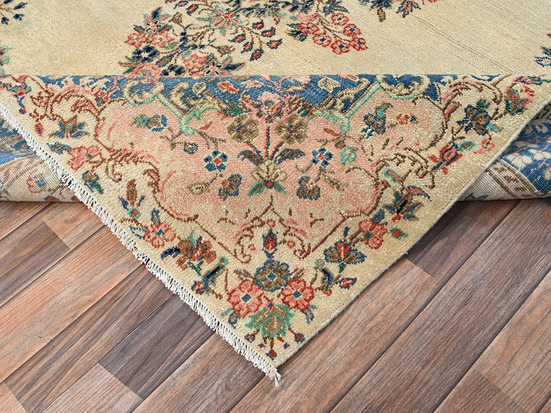 5'11" x 11'5" Vintage Hand Knotted Ivory Wool Runner Oriental Rug - MOA1022551
