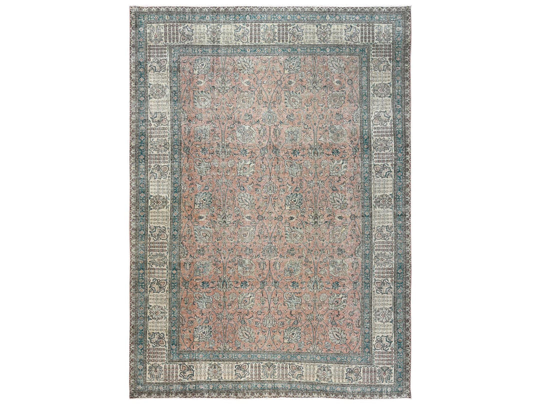 11'5" x 16'0" Vintage Hand Knotted Pink Wool Rectangle Oriental Rug - MOA1022552