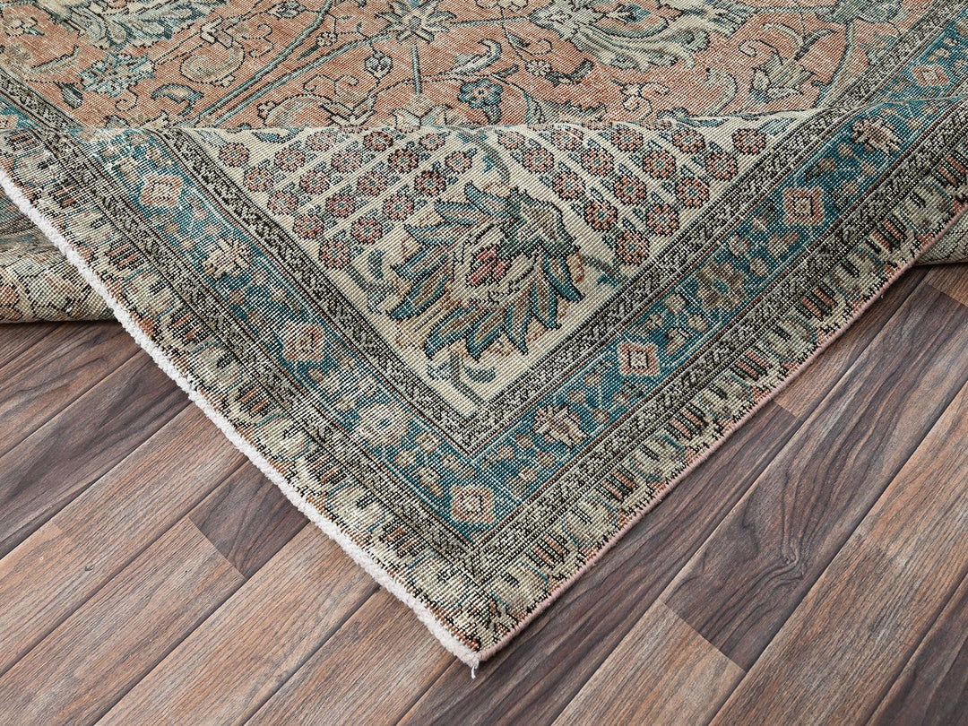 11'5" x 16'0" Vintage Hand Knotted Pink Wool Rectangle Oriental Rug - MOA1022552