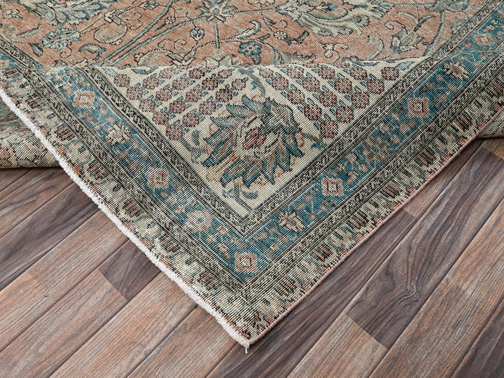 11'5" x 16'0" Vintage Hand Knotted Pink Wool Rectangle Oriental Rug - MOA1022552