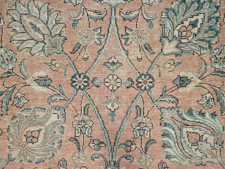 11'5" x 16'0" Vintage Hand Knotted Pink Wool Rectangle Oriental Rug - MOA1022552