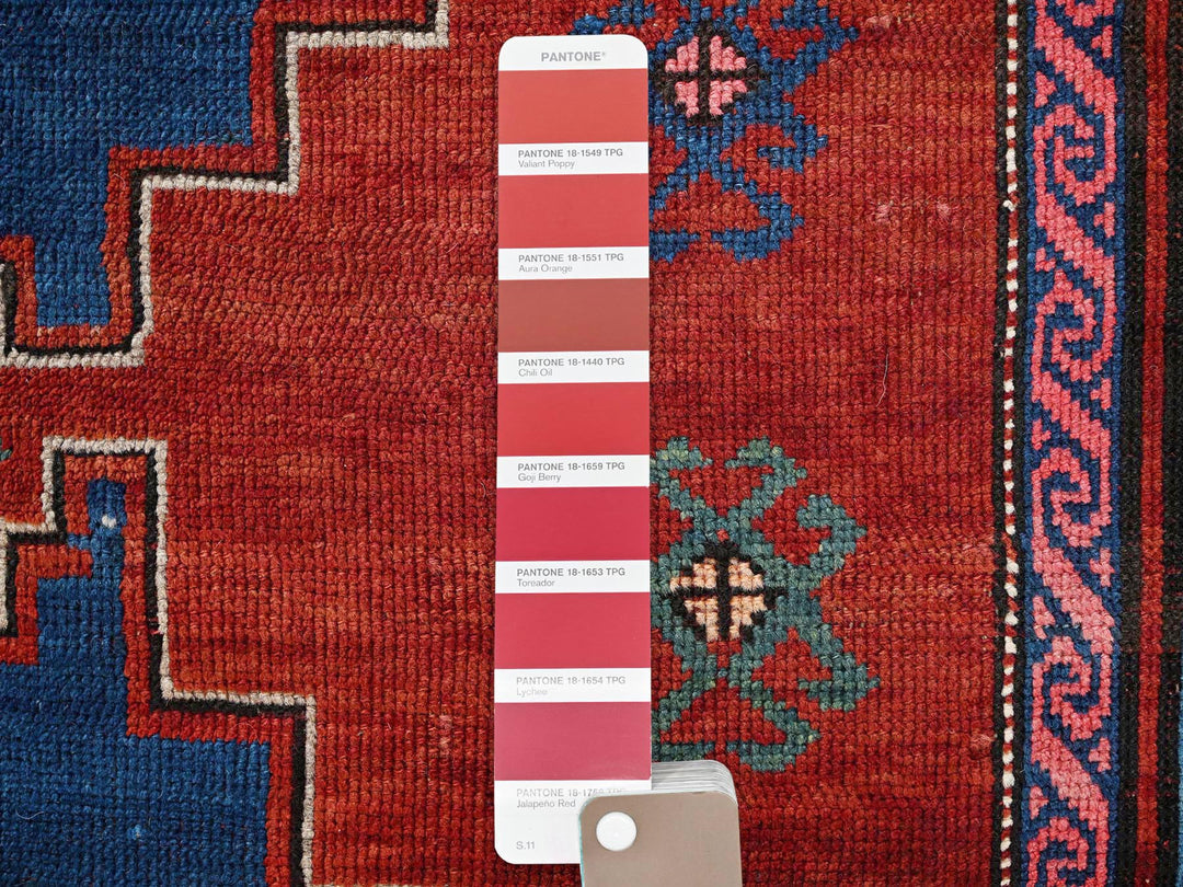 4'9" x 8'3" Vintage Hand Knotted Red Wool Rectangle Oriental Rug - MOA1022555