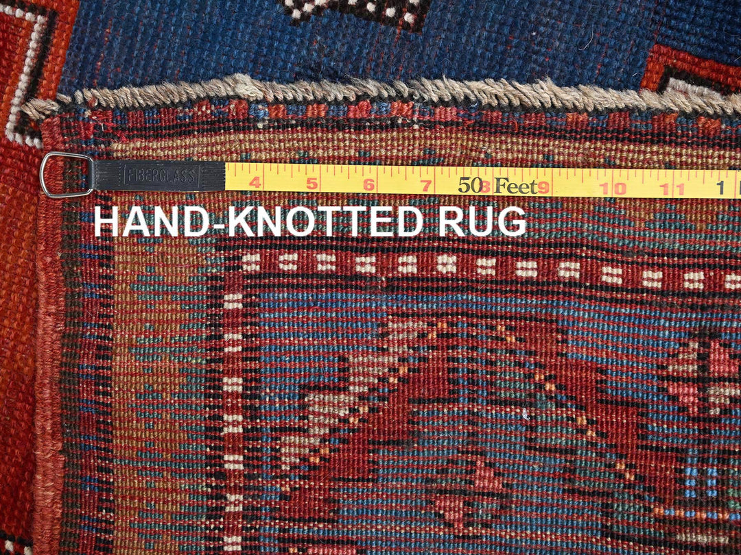 4'9" x 8'3" Vintage Hand Knotted Red Wool Rectangle Oriental Rug - MOA1022555