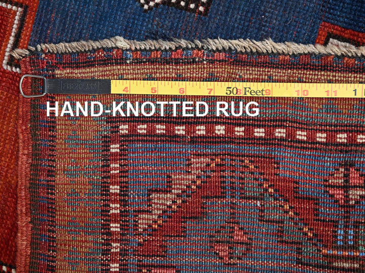 4'9" x 8'3" Vintage Hand Knotted Red Wool Rectangle Oriental Rug - MOA1022555
