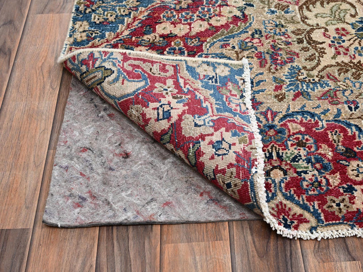 10'2" x 15'10" Vintage Hand Knotted Ivory Wool Rectangle Oriental Rug - MOA1022557