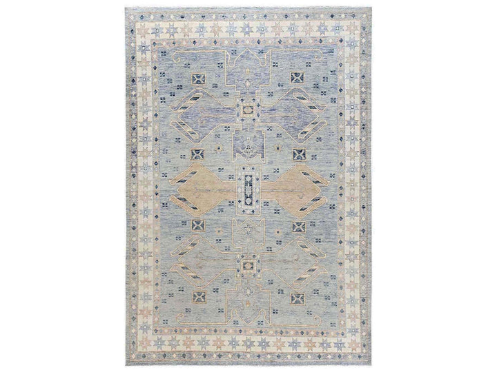 9'11" x 14'1" New Hand Knotted Grey Wool Rectangle Oriental Rug - MOA1022560