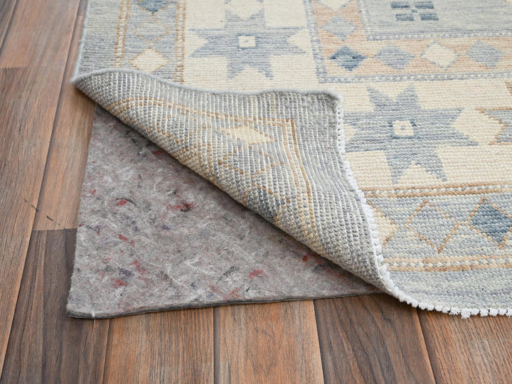 9'11" x 14'1" New Hand Knotted Grey Wool Rectangle Oriental Rug - MOA1022560